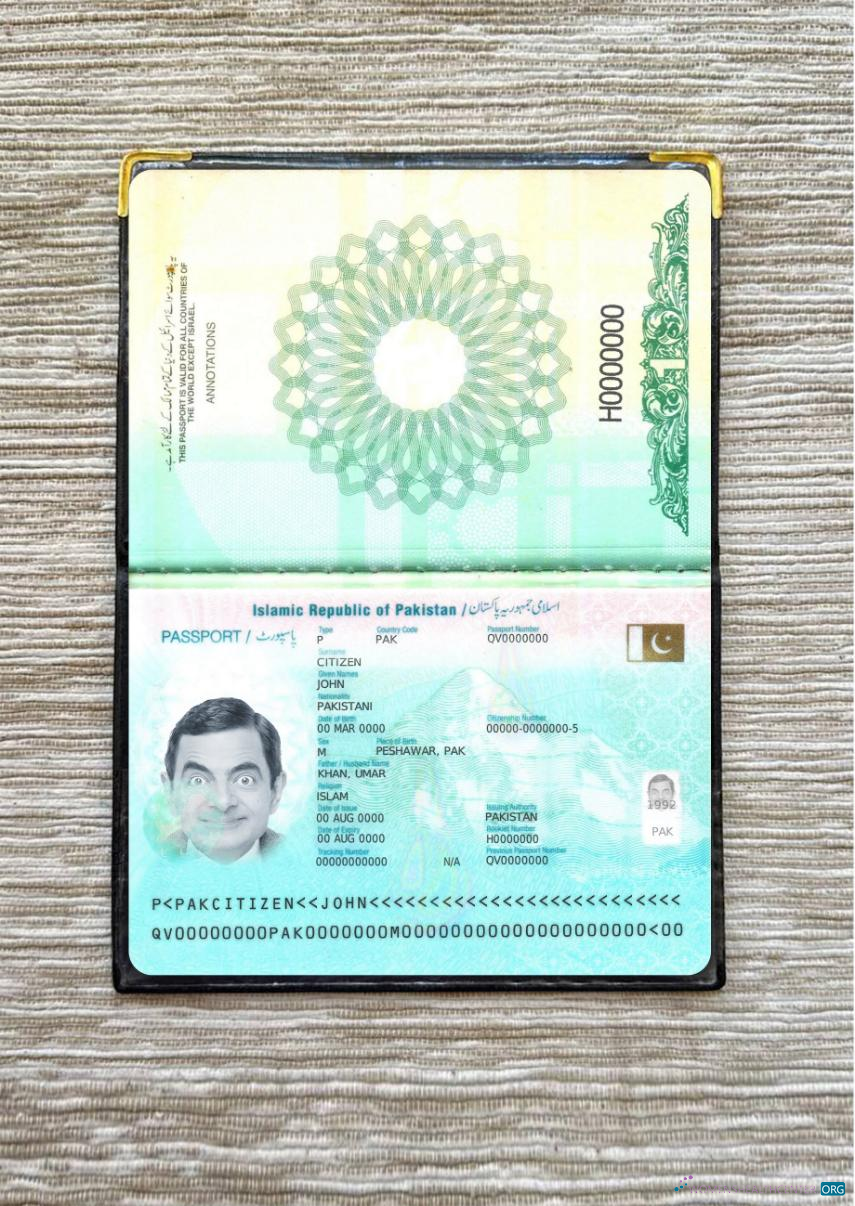 Download Pakistan passport 2023 present photolook Photoshop template
